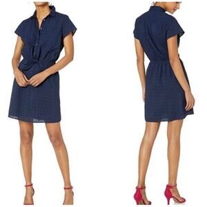 J. Crew Mercantile EyeletTie Front‎ Navy Blue Dress Medium